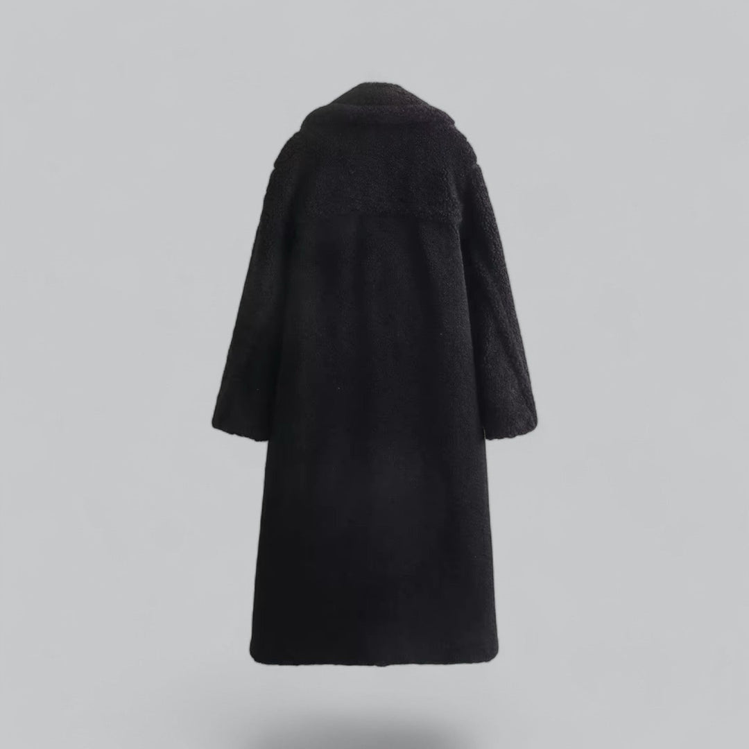  Classic Loose Teddy Faux Fur Long Coat Maxi Jacket