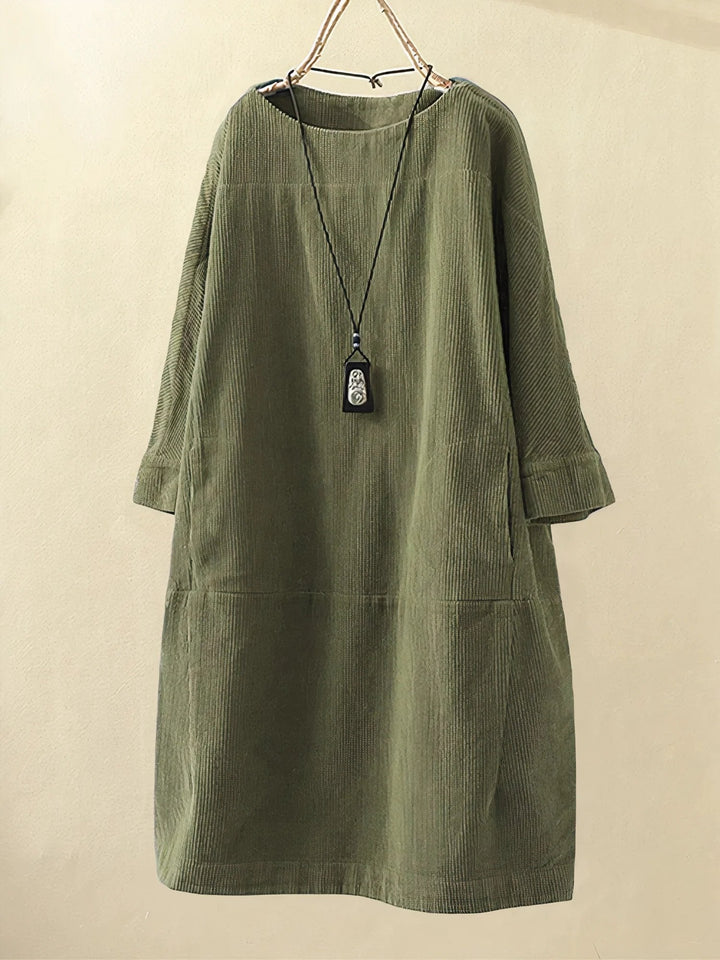 Relaxed Corduroy Tunic Dress